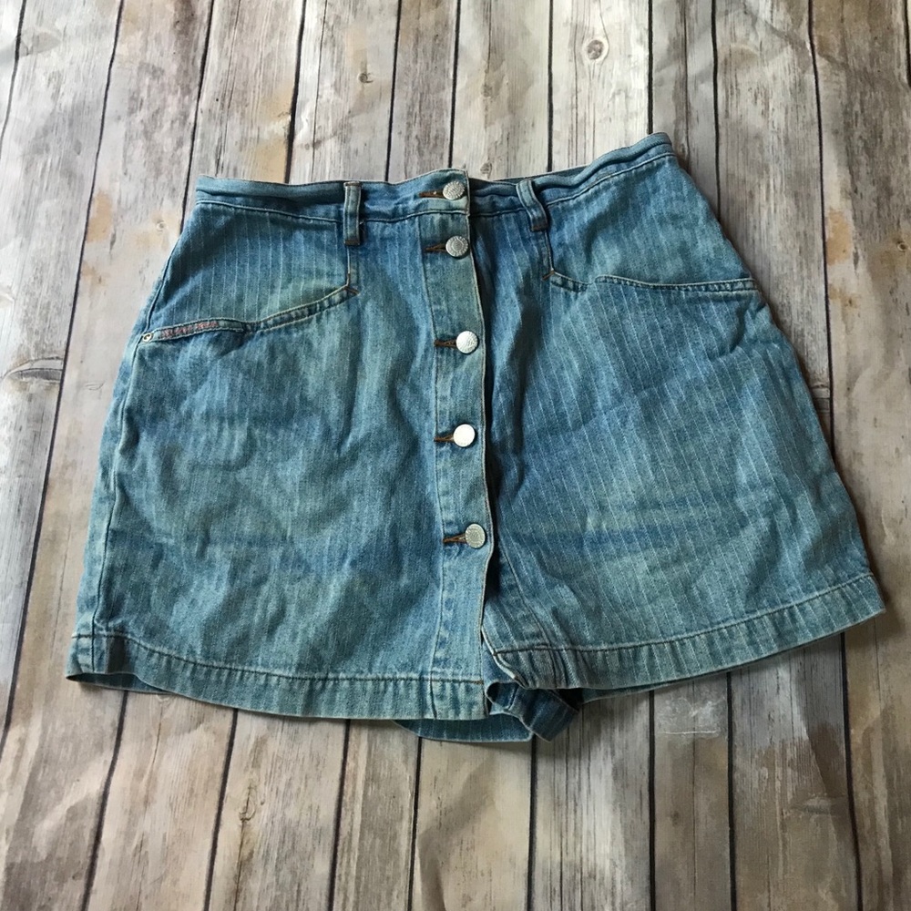 💕High waisted Button up jean skort💕